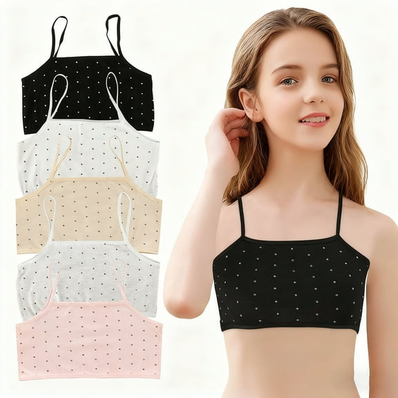 Girls Bra 8-12Teen Student for Teens & Big Girls Cotton Breathable Teen Sports Bra Elastic Shoulder Straps Running Bra Solid