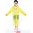thumbnail image 6 of LIIPEE Baby Rain Wear Solid Color Long Sleeve Hooded Button Down Rain Jacket Kids Casual Birthday Wedding Weekend Raincoats,Yellow,One Size, 6 of 7