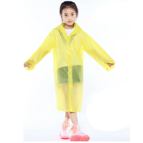 Toddler Rain Poncho Long Sleeve Raincoat with Hood Rain Jacket Boys Girls Rainwear One Size