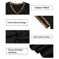 thumbnail image 4 of TIYOMI Ladies Plus Size 4X Leopard Tunic Short Sleeve Black V Neck Shirt Casusal Tops Color Block Blouses 4XL 24W 26W, 4 of 5