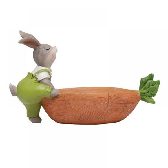 Resin Succulent Pot,Lovely Farmer Bunny Themed Succulent Plant Pots,Resin Rabbit Garden Autumn Harvest Flower Pot Perfect for Home Garden Yard Ornament Indoor Outdoor Plants Decor