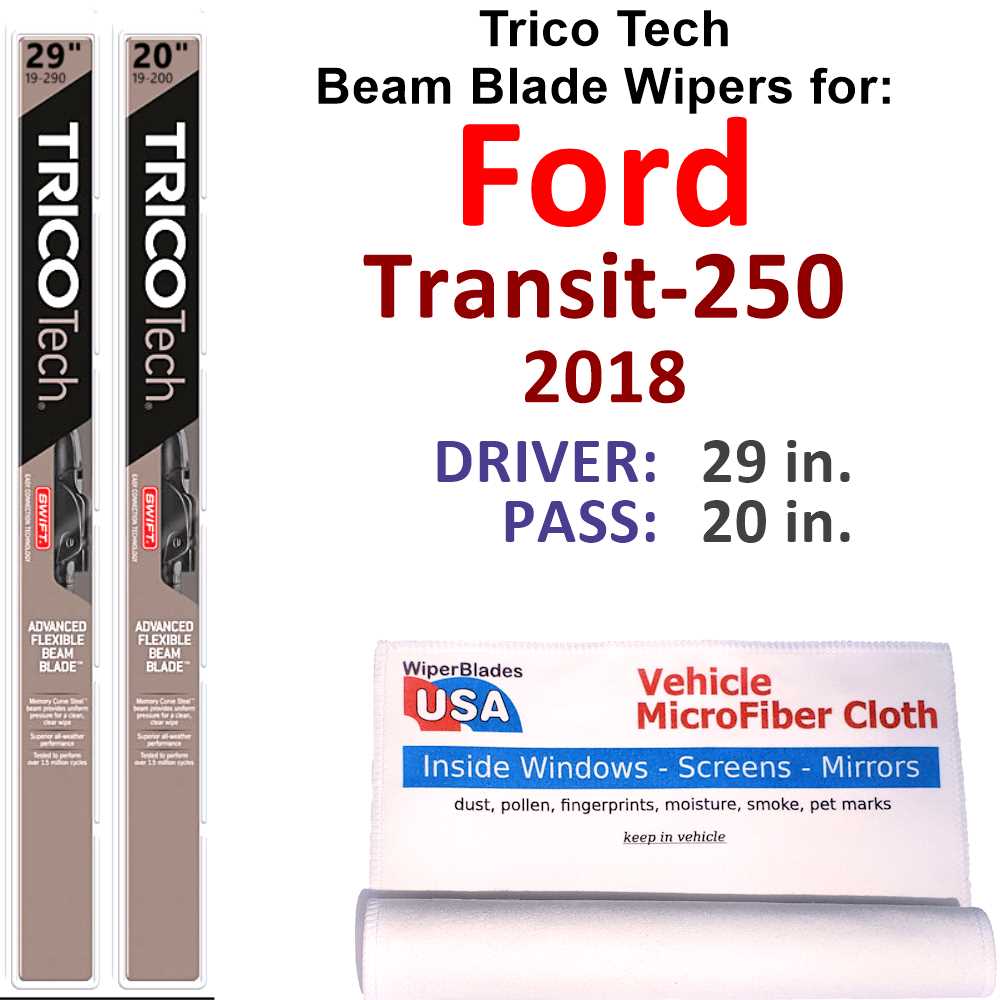2022年5月新作下旬 Premium Beam Wiper Blades for 2018 Ford Transit-250 Set Trico  Force Beam Blades Wipers Set Bundled with MicroFiber Interior Car Cloth 