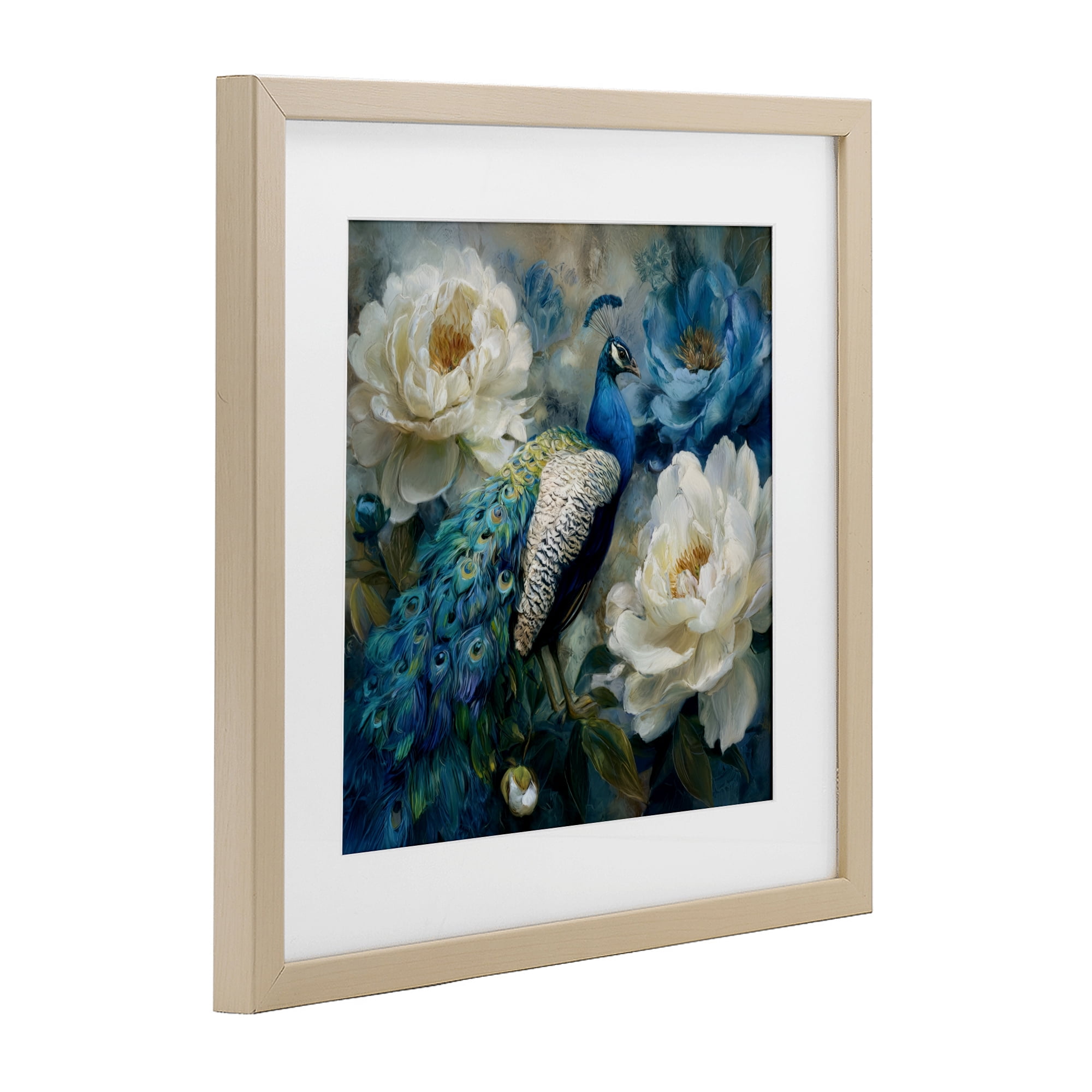 Stupell Industries Pretty Peony Peacock Birch Framed Print Under Glass, design by Tina LeCour