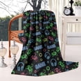 thumbnail image 2 of Multicolor Controllers Games Icons Black Pattern Blanket,Comfortable Soft Lamb Wool Throw Blanket,All Season,Warm Lightweight Blankets for Sofa Bed Couch Living Room Chair,60"x80", 2 of 4