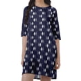 thumbnail image 4 of Moomaya Party Dress For Women Scoop Neck Moss Georgette 3/4 Sleeve Tunic Dress, 4 of 6