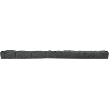 Rubberific 4' Rubber Cobblestone Flexible No Dig Landscape Mulch Border Edging with Anchoring Spikes for Lawns, Gardens, and Flower Beds - 4 Pack (Gray)
