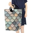 thumbnail image 4 of Yayeee Freestanding Laundry Hamper with Handle Collapsible Large Storage Basket for Clothes, Green Art Pattern, 4 of 7