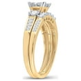 thumbnail image 4 of FB Jewels 10kt Yellow Gold Princess Diamond Bridal Wedding Ring Band Set 1 Cttw Size 8.5, 4 of 4
