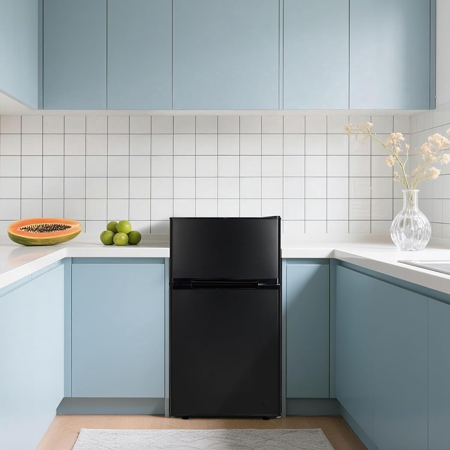 YUSAZENS Mini Fridge with Freezer, Compact Refrigerator with Adjustable Thermostat, Low Noise Operation for Bedroom, Dorm and Apartment