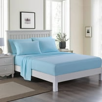 JML King Bed Sheet Set 6 Piece, Brushed Microfiber Sheet Set With 14" Deep Pockets,Blue