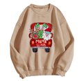 thumbnail image 2 of zanvin Chandails en Molleton pour Femmes, Mode Femme Manches Longues Col Rond T-Shirt Imprimé Blouse Ample, Kaki, TG, 2 of 3
