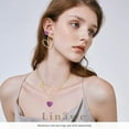 Linawe Purple Heart Stud Earrings, Lover Earring Sets Multipack, Gold Heart Earrings for Women