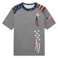 thumbnail image 4 of Wang6 Womens 250th Anniversary USA Shirts Color Blocking America Flag T-Shirts Plus Size Loose 4th of July Tops Independence Day Patriotic Graphic Tees 0528liGrey XXXL, 4 of 4