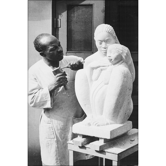 24"x36" Gallery Poster, William E. Artis, making pottery