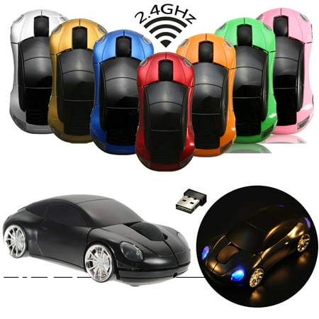USB Wireless Optical Mouse 2.4GHz 1600DPI 3D Car Shape Mice for Laptop (Best Mouse For 3d)