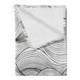 thumbnail image 2 of Dark Grey Soft Flannel Fleece Throw Blanket, Abstract Geometric Waves Ocean Sea Inspired Monochrome Design, Cozy Plush for Indoor and Outdoor Use, 50" x 70", Charcoal Grey White, by Ambesonne, 2 of 5
