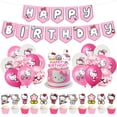 thumbnail image 2 of Decoración con temática de Hello Kitty rosa para baby shower de niña, suministros para fiesta de cumpleaños para niños, vajilla desechable, pancarta decorativa, globo, 2 of 5