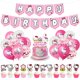 thumbnail image 2 of Decoración con temática de Hello Kitty rosa para baby shower de niña, suministros para fiesta de cumpleaños para niños, vajilla desechable, pancarta decorativa, globo, 2 of 5