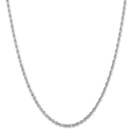 14k White Gold 3.0mm D/C Quadruple Rope Chain