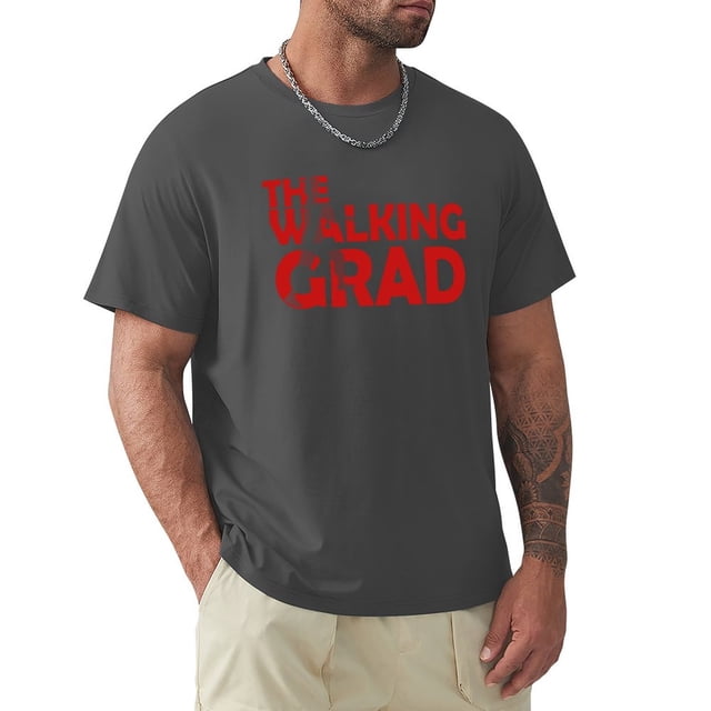 Camiseta E WALKING GRAD negra con estampado animal para niños camisetas divertidas de secado rápido para hombres