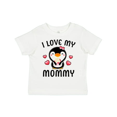 

Inktastic I Love My Mommy with Cute Penguin and Hearts Gift Toddler Toddler Girl T-Shirt