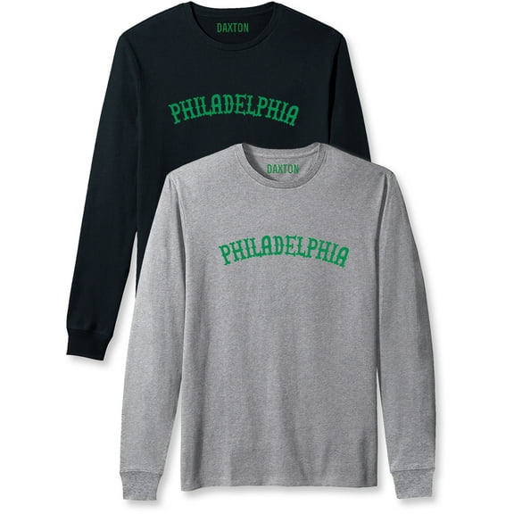 Daxton Retro Philadelphia Arch Font Long Sleeves T Shirt Soft Weight Cotton