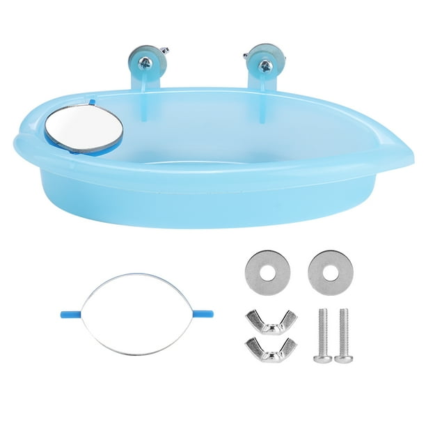 Blue Bird Bath, With Mirror Bird Cage Bath, Plastic Hanging Bath Cage