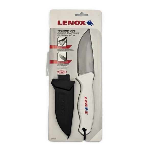 View Larger Lenox® Tradesman™ LXHT14701 Resharpenable Utility Knife, Stainless Steel Blade with Sheath