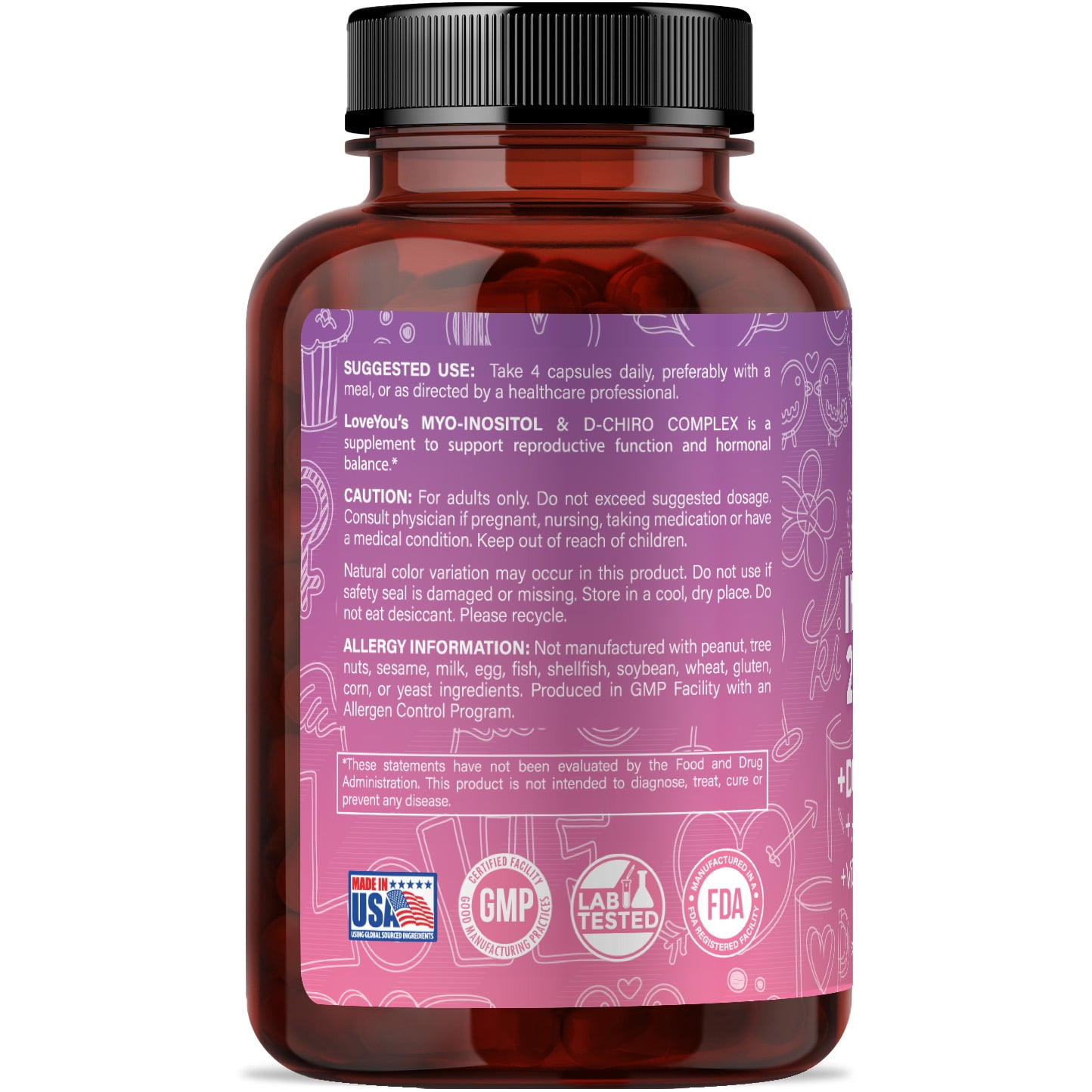 Myo Inositol & D-Chiro Complex, Fertility & Hormonal Support, 120 Veggie Caps, 30 Servings