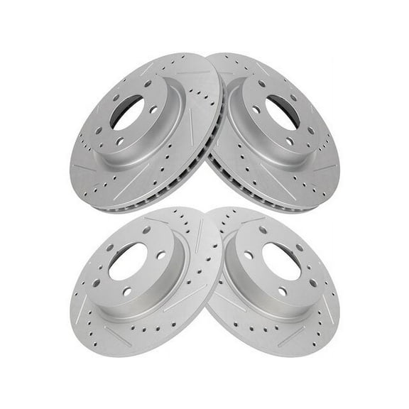 Front and Rear Brake Rotor Set 4 Piece - Compatible with 2014 - 2018 Mazda 3 2015 2016 2017