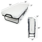 Milliard Diplomat Adjustable Size Modern Folding Bed with Memory Foam Mattress