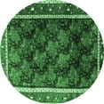 thumbnail image 1 of Ahgly Company Indoor Round Persian Emerald Green Traditional Area Rugs, 3' Round, 1 of 4