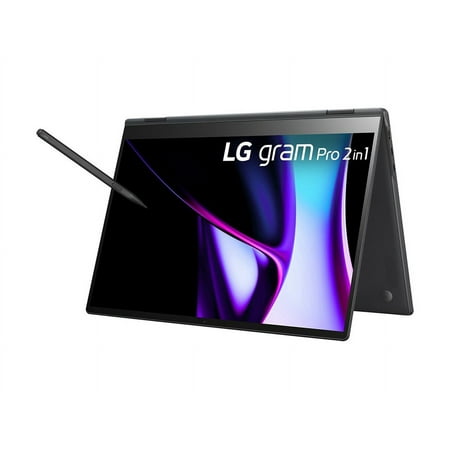 LG gram Pro 16T90SP-K.APB8U1 - Flip design - Intel Core Ultra 7 - 155H / up to 4.8 GHz - Win 11 Pro - Intel Arc Graphics - 32 GB RAM - 1 TB SSD NVM Express (NVMe) Gen 4 - 16" OLED touchscreen 2880 x 1800 (WQXGA+) @ 120 Hz - Wi-Fi 6E, Bluetooth - black