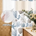 thumbnail image 3 of No Hook Shower Curtain, Coastal Seashells Shower Curtains for Bathroom with See Through Top Window, Nautical Beach Ocean Creatures Leaves Waterproof & Washable Bath Curtain Extra Long 72"x96", 3 of 9