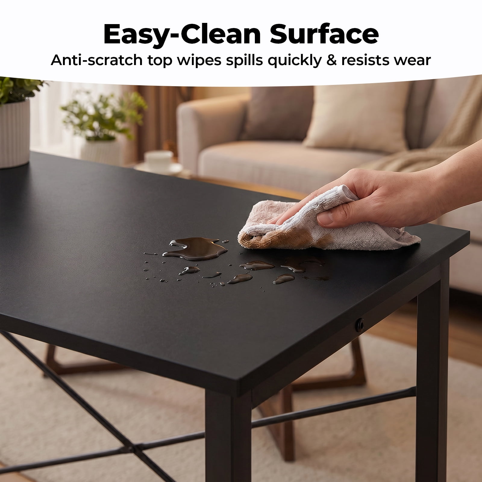 Alvantor Computer Desk 40 Inch, Modern Writing Desk for Home Office with Storage Bag & Hook, Small Office Desk for Small Spaces