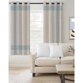 thumbnail image 2 of Blue Striped Blackout Curtains 84 Inches Long for Bedroom, Farmhouse Beige Geometric Minimalist Thermal Insulated Room Darkening Black Out Window Curtain Panels Grommet Drapes for Living Room, 2 of 8