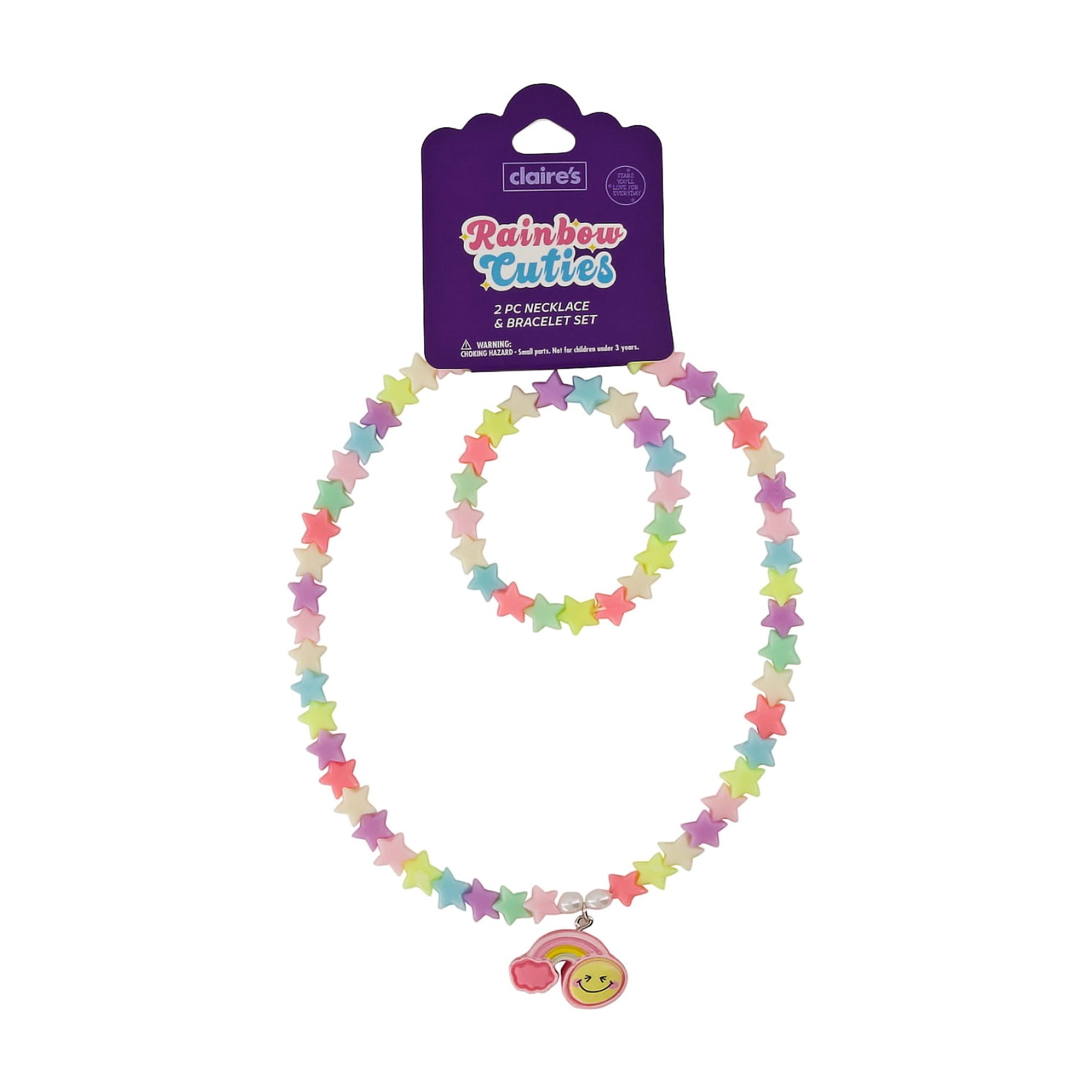 Claire's Necklace/Bracelet Set - Rainbow, 2pcs