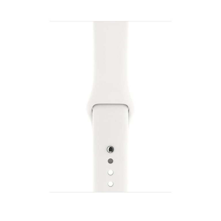 Used, Grade A) Apple Watch, Series 3, 38mm, Silver - White Band