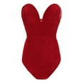 thumbnail image 5 of MSJUHEG Corset Bodysuit Fashion Women'S Winter Suit All Velvet Top Gold Autumn Women'S Jumpsuit Tights For Women Red M, 5 of 6