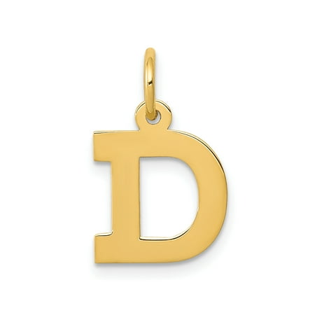 IceCarats - 14k Yellow Gold Small Block Initial Monogram Name Letter D Pendant Charm Necklace ...