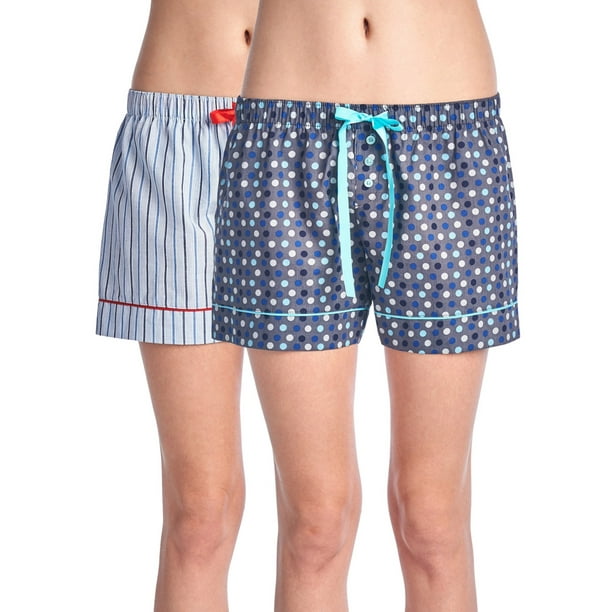 Casual Nights Casual Nights Women's 2 Pack Cotton Woven Lounge Boxer