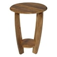 thumbnail image 3 of Round Side Table Made from Solid Mango Brown Wood, 3 of 7