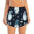 thumbnail image 2 of Balery Gnome and Snowflakes Pantalones cortos deportivos para mujer con forro y dos bolsillos, elásticos, para entrenamiento, gimnasio, yoga-Large, 2 of 7