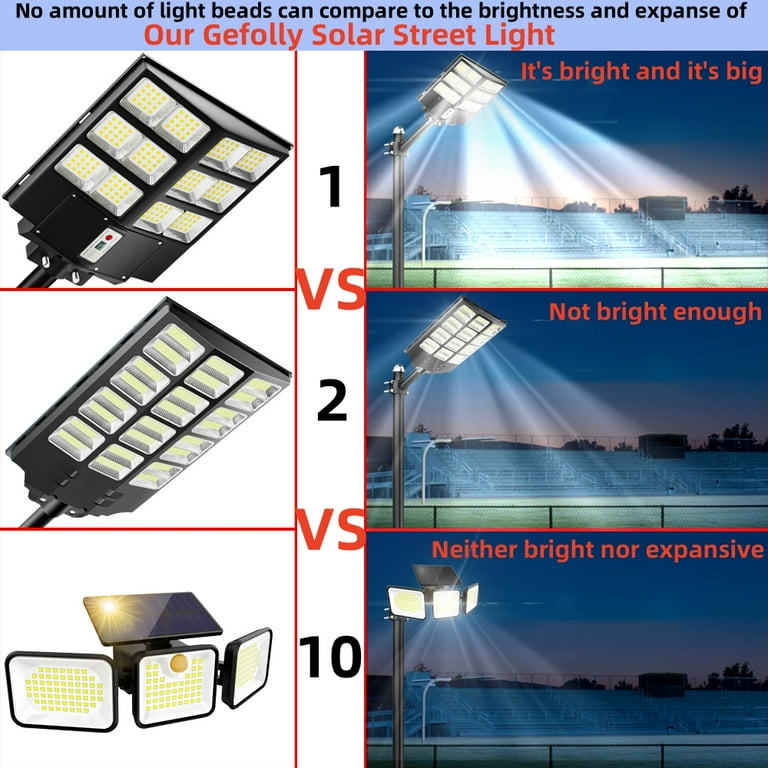 Gefolly Solar Street Light Outdoor, 1350000LM 6000W LED Security Flood Lights Motion Sensor Waterproof,Dusk to Dawn Solar Lamps with Remote Control Gefolly Solar Street Light Outdoor, 1350000LM 6000W LED Security Flood Lights Motion Sensor Waterproof,Dusk to Dawn Solar Lamps with Remote Control