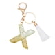 thumbnail image 2 of Llavero X: Letra Tassel Blanca Nueva, Colgante de Cuarzo Gota, Bolso de Moda, 2 of 2