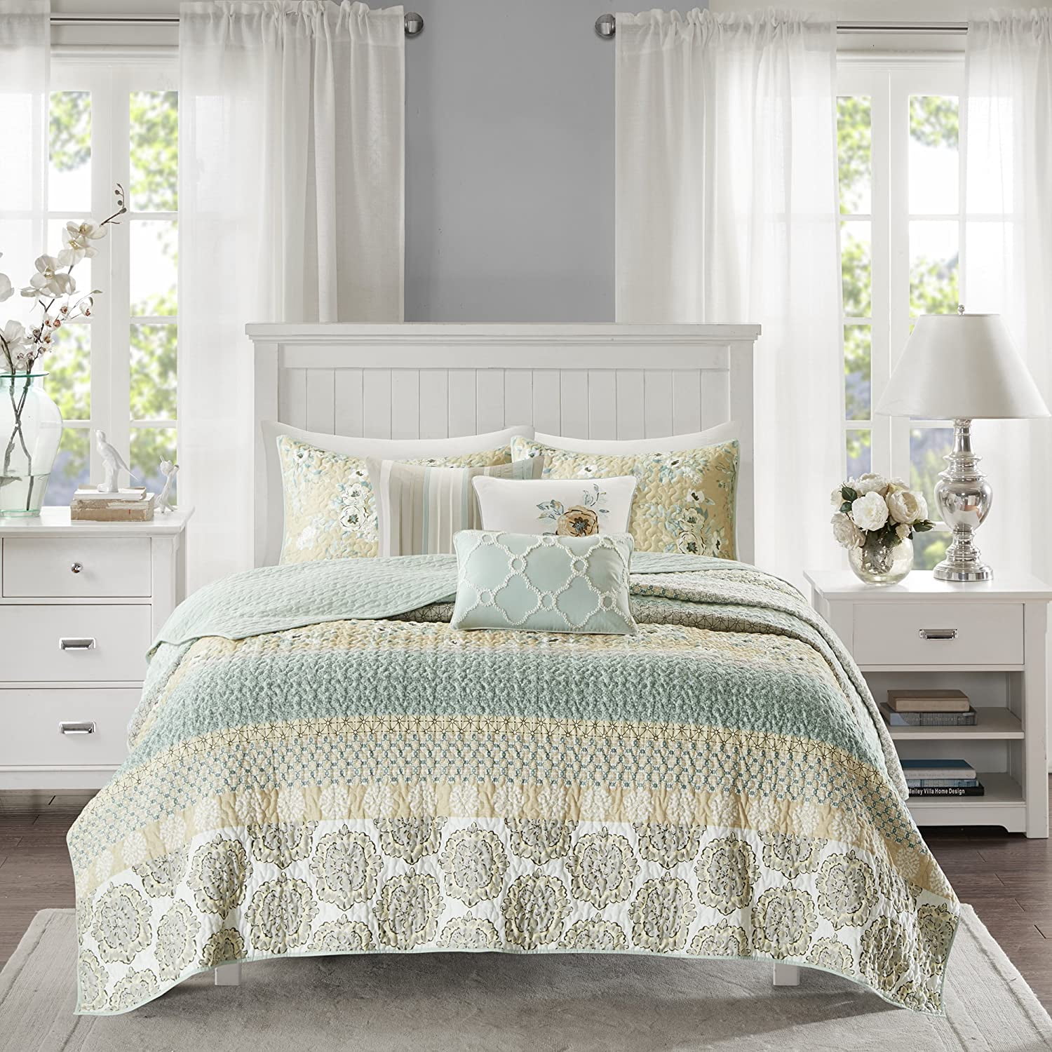 Madison Park Willa 6 Piece King/California King Cotton Sateen Coverlet