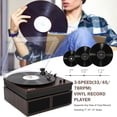 thumbnail image 4 of LP&No.1 Bluetooth Vinyl Record Player with External Speakers, 3-Speed Belt-Drive Turntable for Vinyl Albums with Auto Off and Bluetooth Input,Dark Brown Wood, 4 of 8