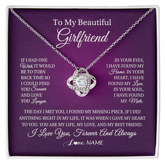 To My Beautiful Girlfriend Necklace Gift Romantic Gifts For Girlfriend Birthday Anniversary Valentines Christmas Customized Gift Box Message Card