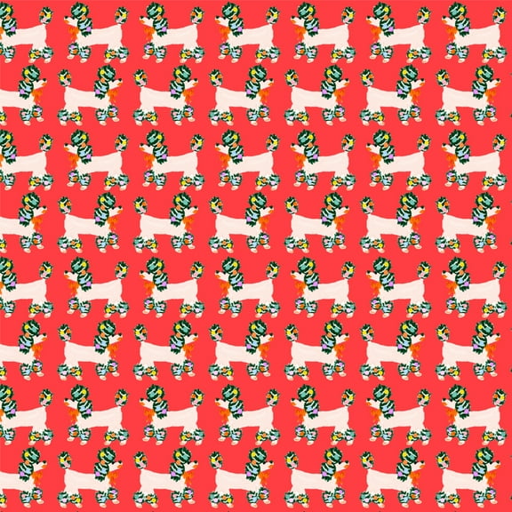 Christmas Poodles Premium Roll Gift Wrap Wrapping Paper