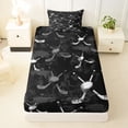 thumbnail image 3 of Erosebridal Kids Ice Hockey Twin Sheet Sets for Boys, Sports Theme Bedding, Black Gray, 1 Flat Sheet, 1 Fitted Sheet and 1 Pillowcase, 3 of 5